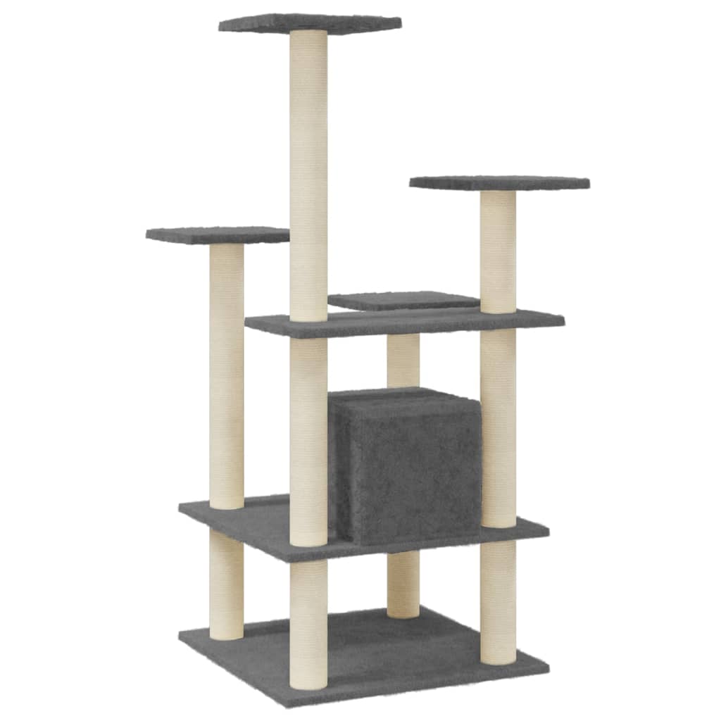 Kattenkrabpaal met sisal krabpalen 110 cm donkergrijs is nu te koop bij PeponiXL, paradijselijk wonen!