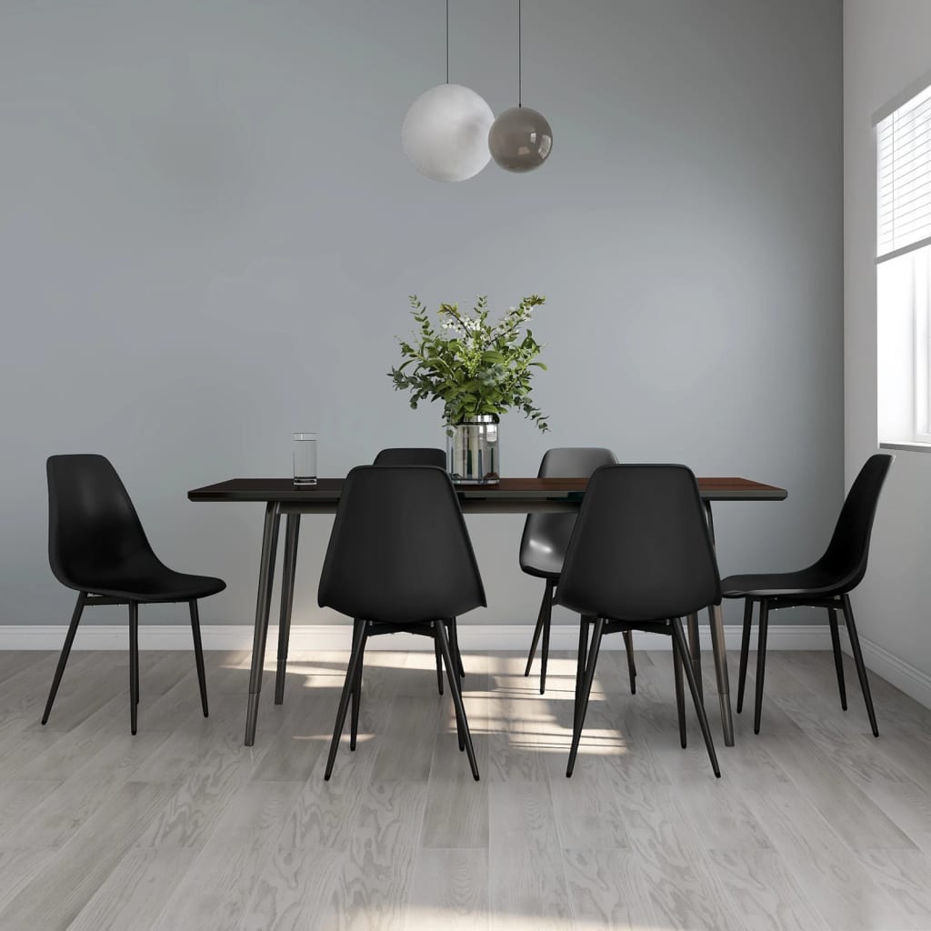 Eetkamerstoelen 6 st PP zwart is nu te koop bij PeponiXL, paradijselijk wonen!