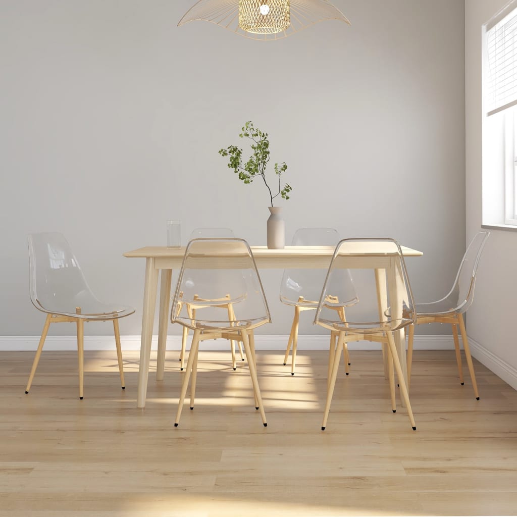 Eetkamerstoelen 6 st PET transparant is nu te koop bij PeponiXL, paradijselijk wonen!