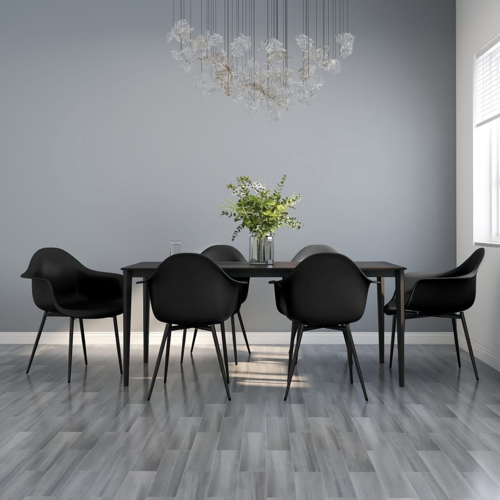 Eetkamerstoelen 6 st PP zwart is nu te koop bij PeponiXL, paradijselijk wonen!