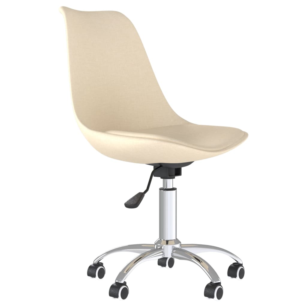 Eetkamerstoelen 4 st draaibaar stof crèmekleurig is nu te koop bij PeponiXL, paradijselijk wonen!