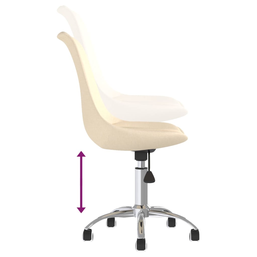 Eetkamerstoelen 4 st draaibaar stof crèmekleurig is nu te koop bij PeponiXL, paradijselijk wonen!