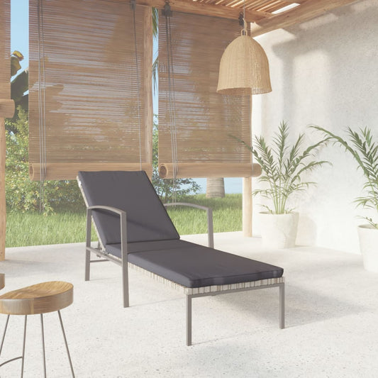 Ligbed met kussen poly rattan grijs is nu te koop bij PeponiXL, paradijselijk wonen!