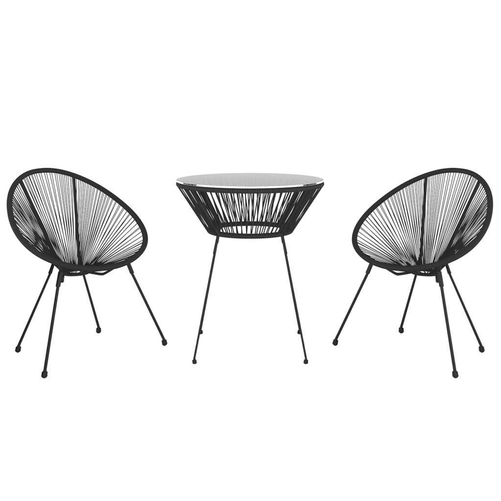 3-delige Tuinset zwart is nu te koop bij PeponiXL, paradijselijk wonen!