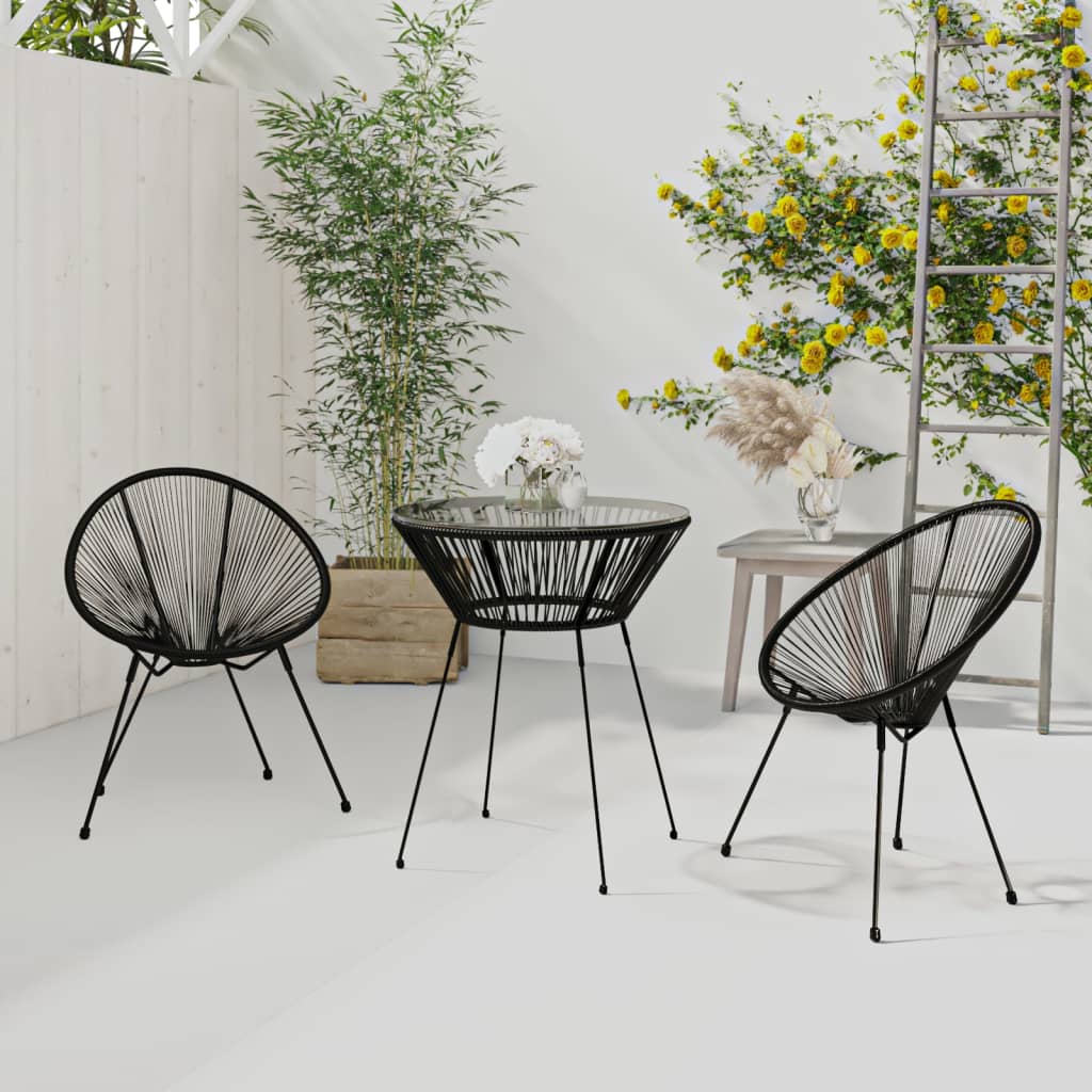 3-delige Tuinset zwart is nu te koop bij PeponiXL, paradijselijk wonen!