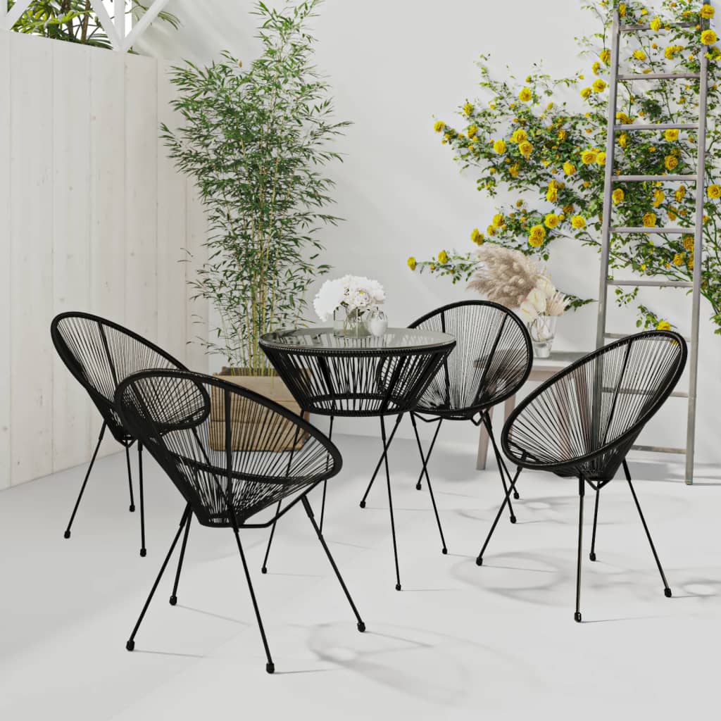 5-delige Tuinset zwart is nu te koop bij PeponiXL, paradijselijk wonen!