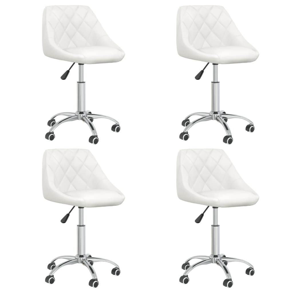 Eetkamerstoelen draaibaar 4 st kunstleer wit is nu te koop bij PeponiXL, paradijselijk wonen!