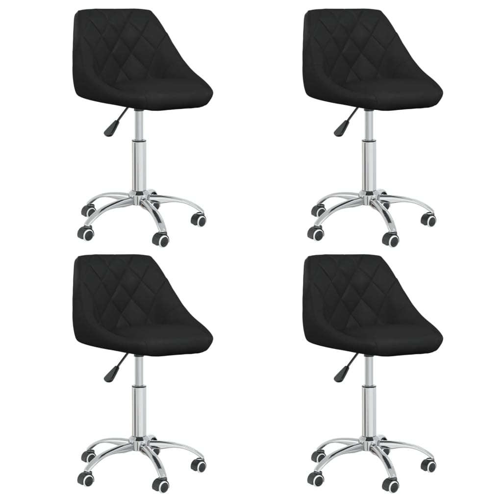 Eetkamerstoelen draaibaar 4 st kunstleer zwart is nu te koop bij PeponiXL, paradijselijk wonen!