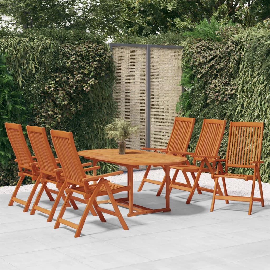 7-delige Tuinset massief eucalyptushout is nu te koop bij PeponiXL, paradijselijk wonen!