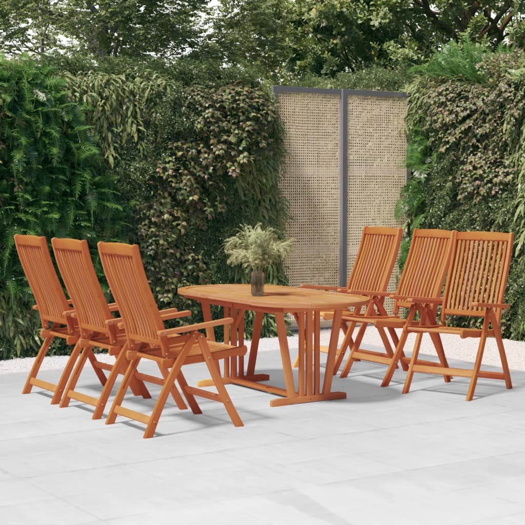 7-delige Tuinset massief eucalyptushout is nu te koop bij PeponiXL, paradijselijk wonen!