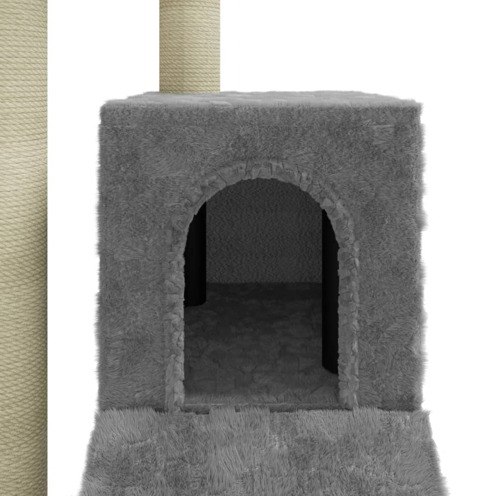 Kattenmeubel met sisal krabpalen 92 cm lichtgrijs is nu te koop bij PeponiXL, paradijselijk wonen!