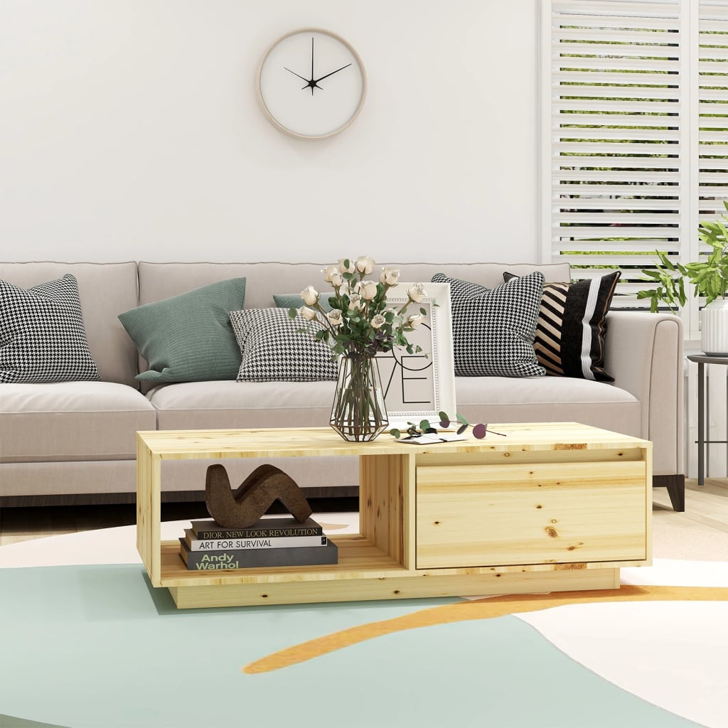 Salontafel 110x50x33,5 cm massief vurenhout is nu te koop bij PeponiXL, paradijselijk wonen!