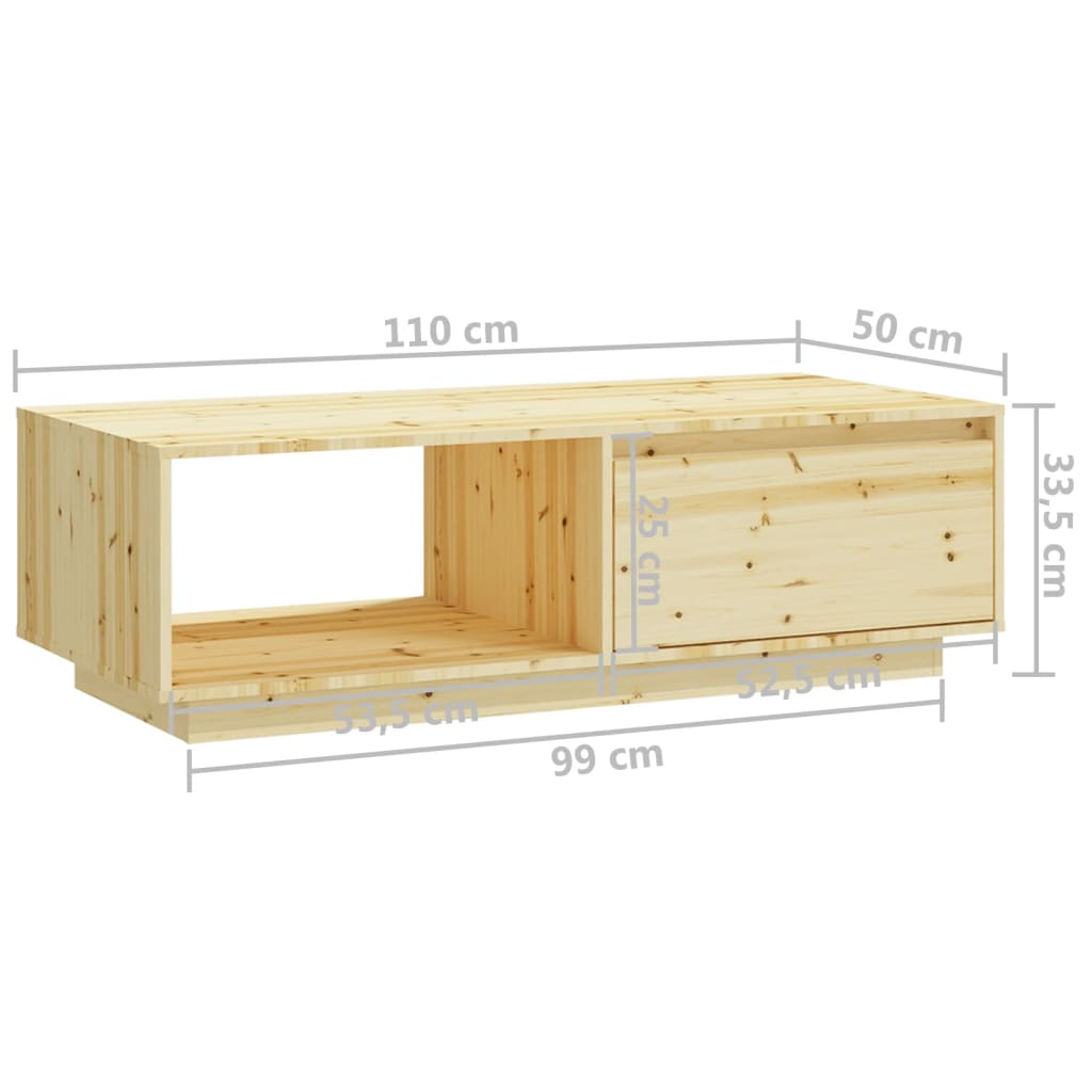 Salontafel 110x50x33,5 cm massief vurenhout is nu te koop bij PeponiXL, paradijselijk wonen!