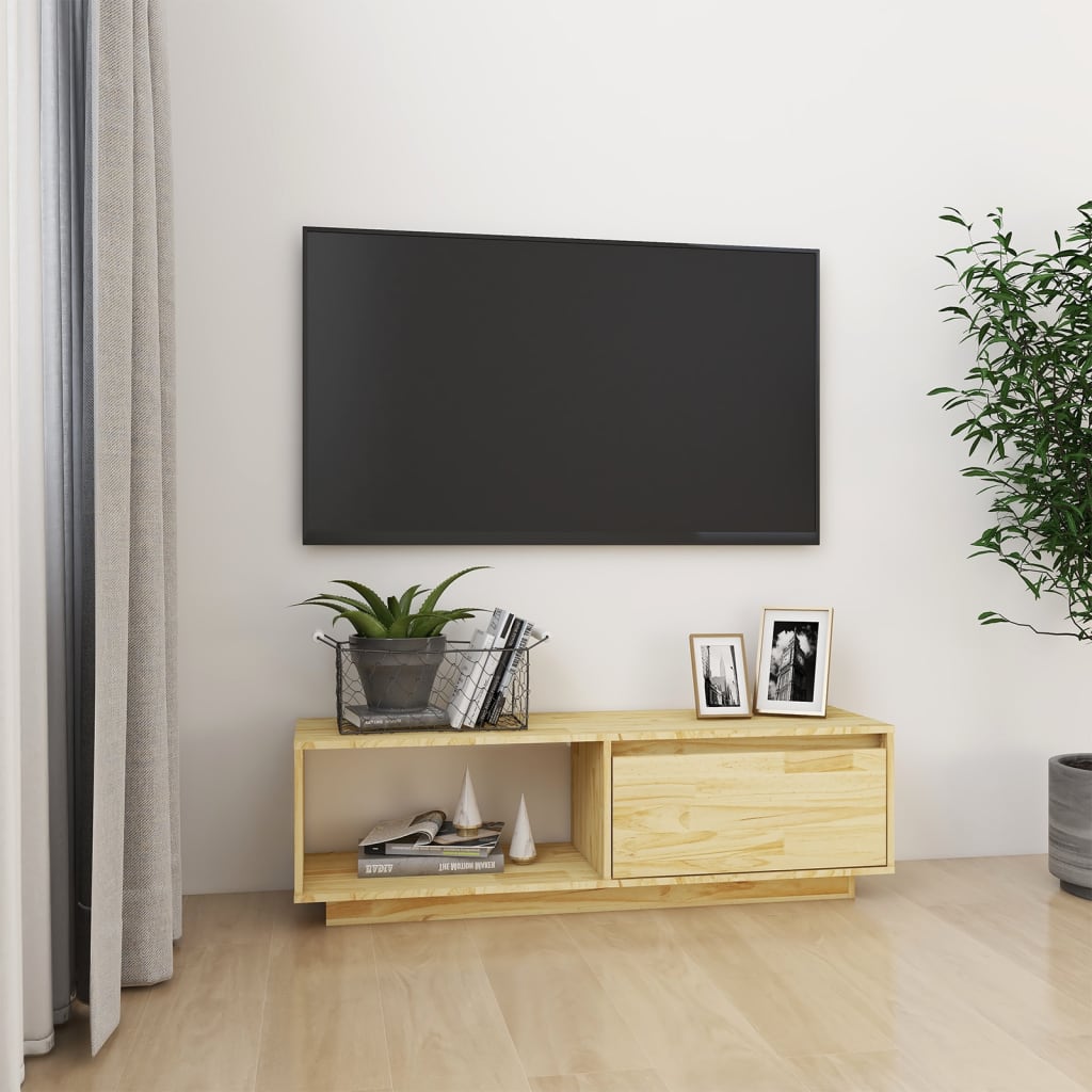 Tv-meubel 110x30x33,5 cm massief grenenhout is nu te koop bij PeponiXL, paradijselijk wonen!