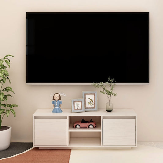 Tv-meubel 110x30x40 cm massief grenenhout wit is nu te koop bij PeponiXL, paradijselijk wonen!