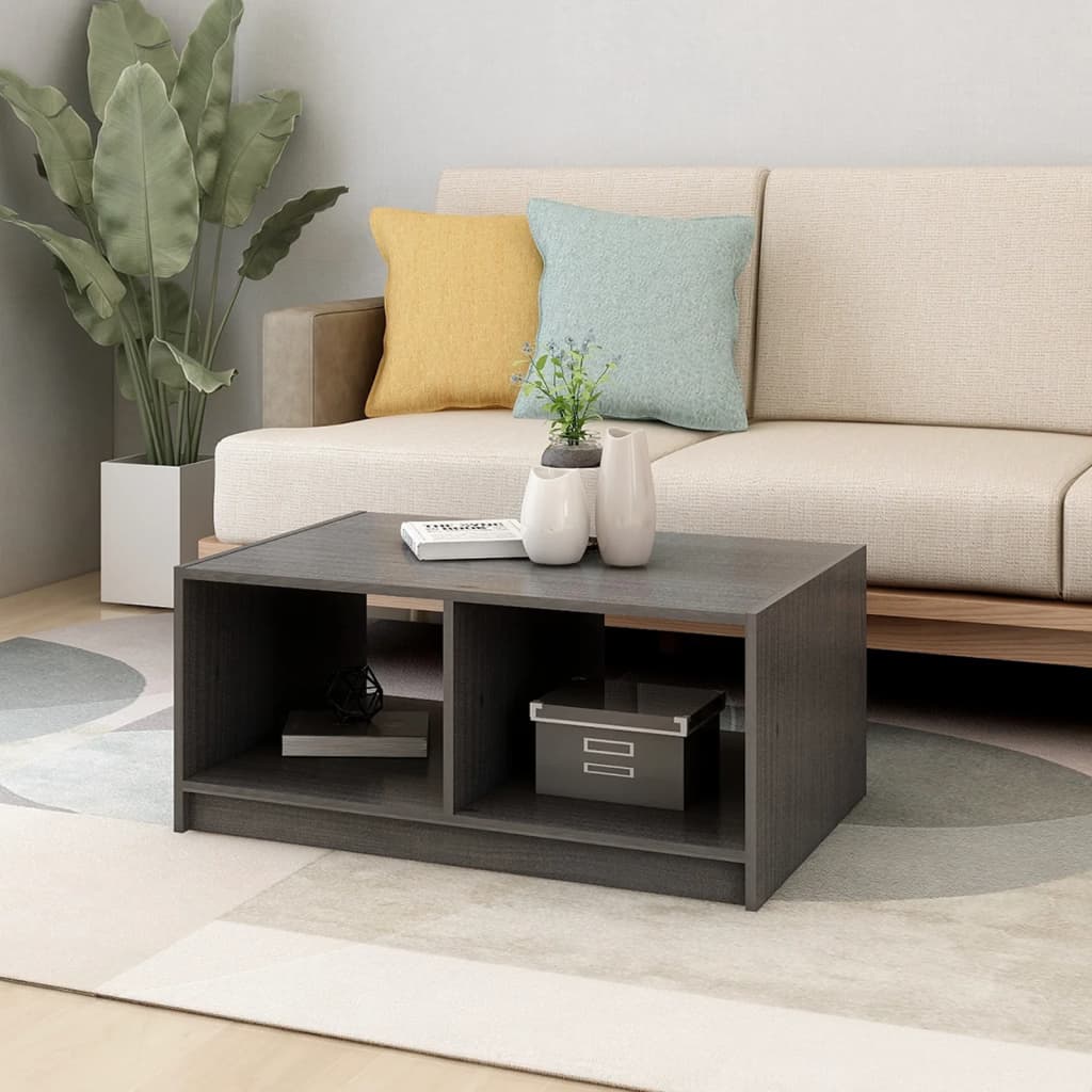 Salontafel 75x50x33,5 cm massief grenenhout grijs is nu te koop bij PeponiXL, paradijselijk wonen!