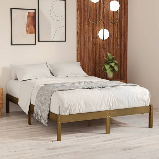 Bedframe massief grenenhout honingbruin 200x200 cm is nu te koop bij PeponiXL, paradijselijk wonen!