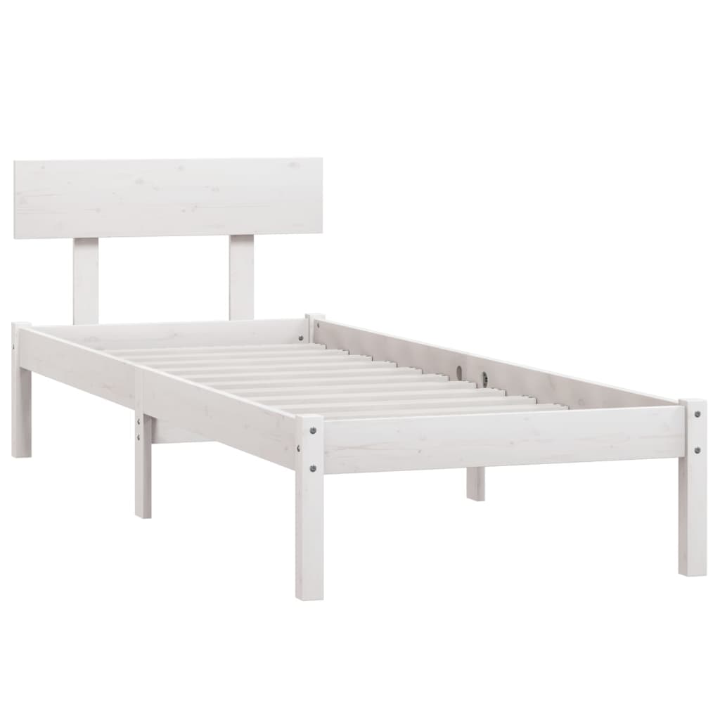 Bedframe massief hout wit 75x190 cm is nu te koop bij PeponiXL, paradijselijk wonen!