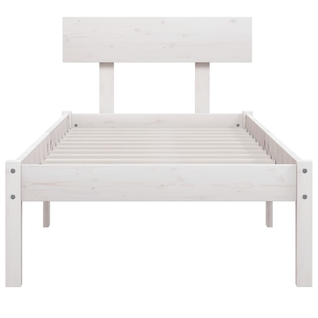 Bedframe massief hout wit 75x190 cm is nu te koop bij PeponiXL, paradijselijk wonen!