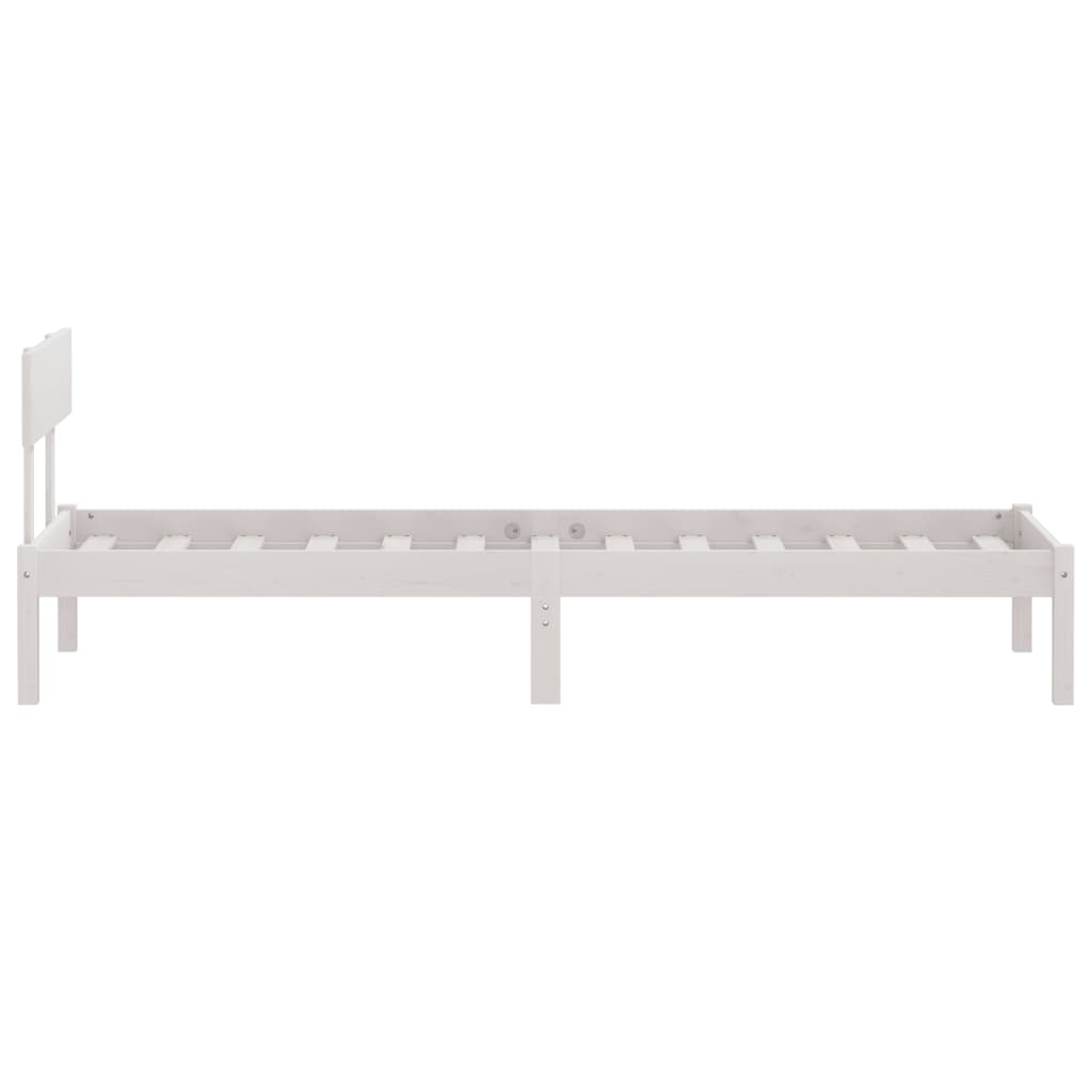 Bedframe massief hout wit 75x190 cm is nu te koop bij PeponiXL, paradijselijk wonen!