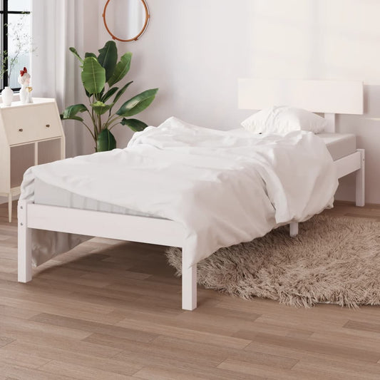 Bedframe massief grenenhout wit 90x190 cm is nu te koop bij PeponiXL, paradijselijk wonen!