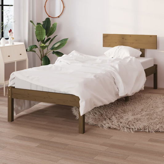 Bedframe massief grenenhout honingbruin 90x190 cm is nu te koop bij PeponiXL, paradijselijk wonen!