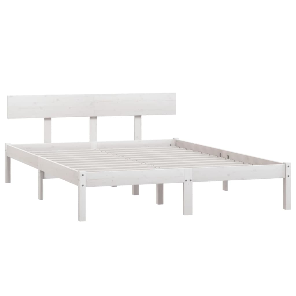 Bedframe massief grenenhout wit 135x190 cm 4FT6 Double is nu te koop bij PeponiXL, paradijselijk wonen!
