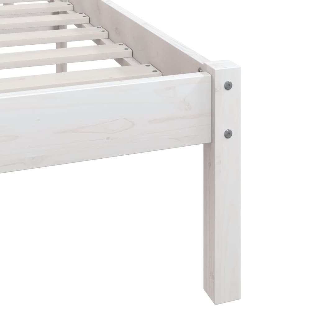Bedframe massief grenenhout wit 135x190 cm 4FT6 Double is nu te koop bij PeponiXL, paradijselijk wonen!