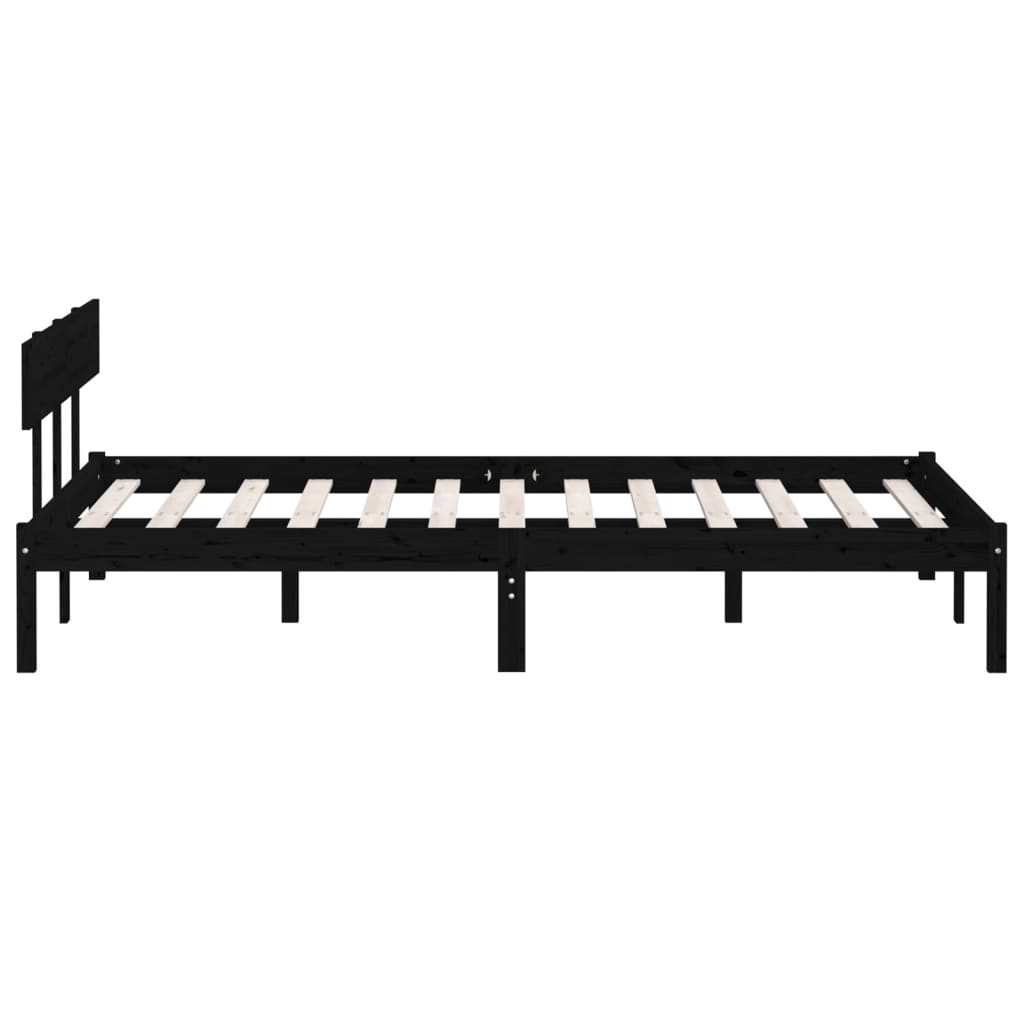 Bedframe massief grenenhout zwart 140x190 cm is nu te koop bij PeponiXL, paradijselijk wonen!