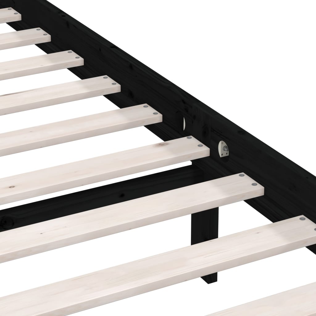 Bedframe massief grenenhout zwart 140x190 cm is nu te koop bij PeponiXL, paradijselijk wonen!