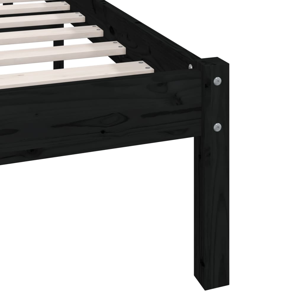 Bedframe massief grenenhout zwart 140x190 cm is nu te koop bij PeponiXL, paradijselijk wonen!