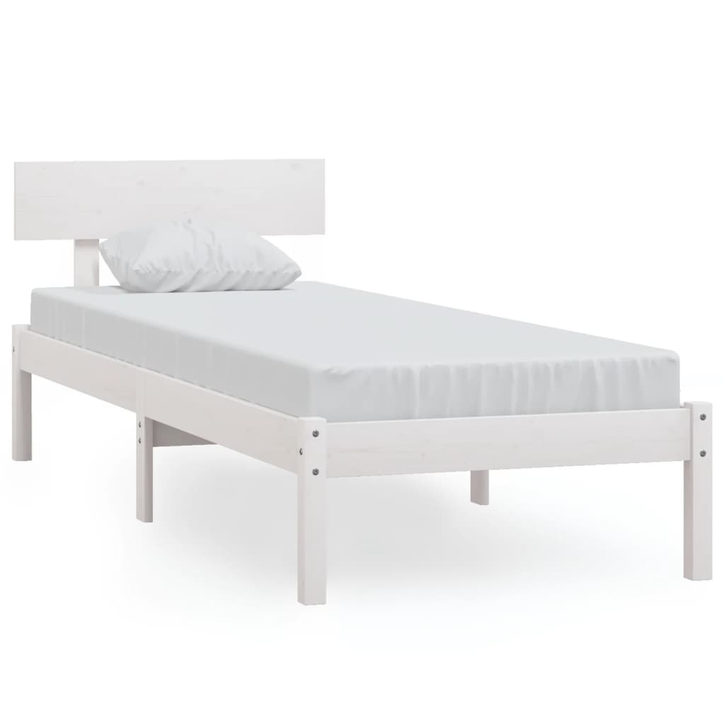 Bedframe massief grenenhout wit 90x200 cm is nu te koop bij PeponiXL, paradijselijk wonen!