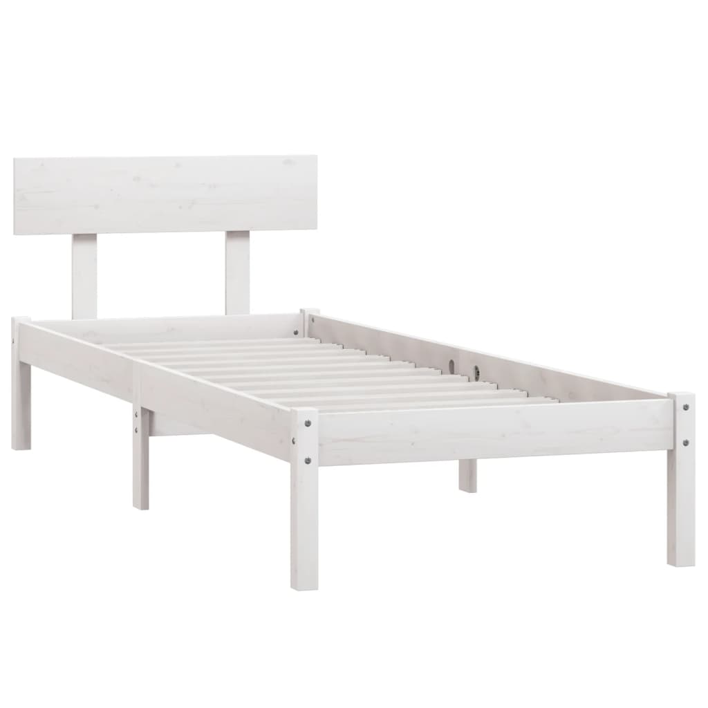 Bedframe massief grenenhout wit 90x200 cm is nu te koop bij PeponiXL, paradijselijk wonen!