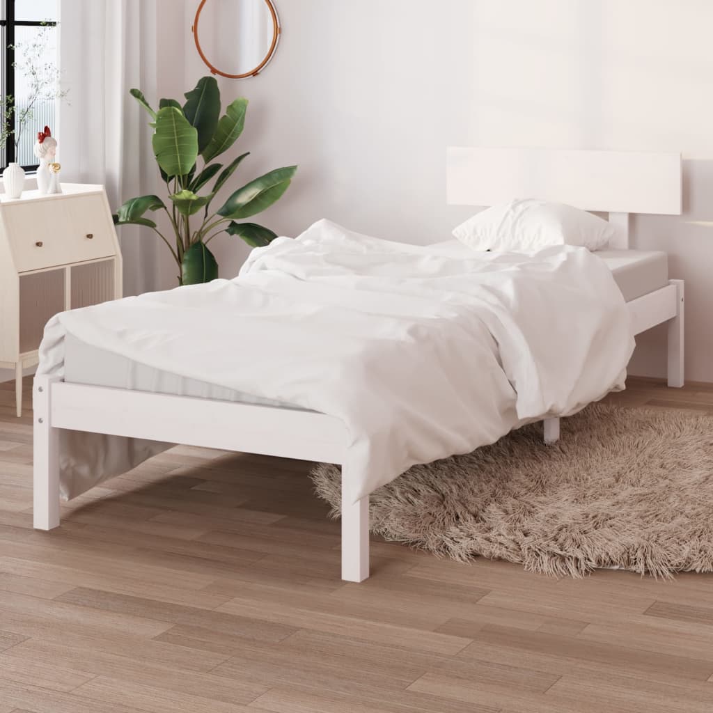Bedframe massief grenenhout wit 90x200 cm is nu te koop bij PeponiXL, paradijselijk wonen!