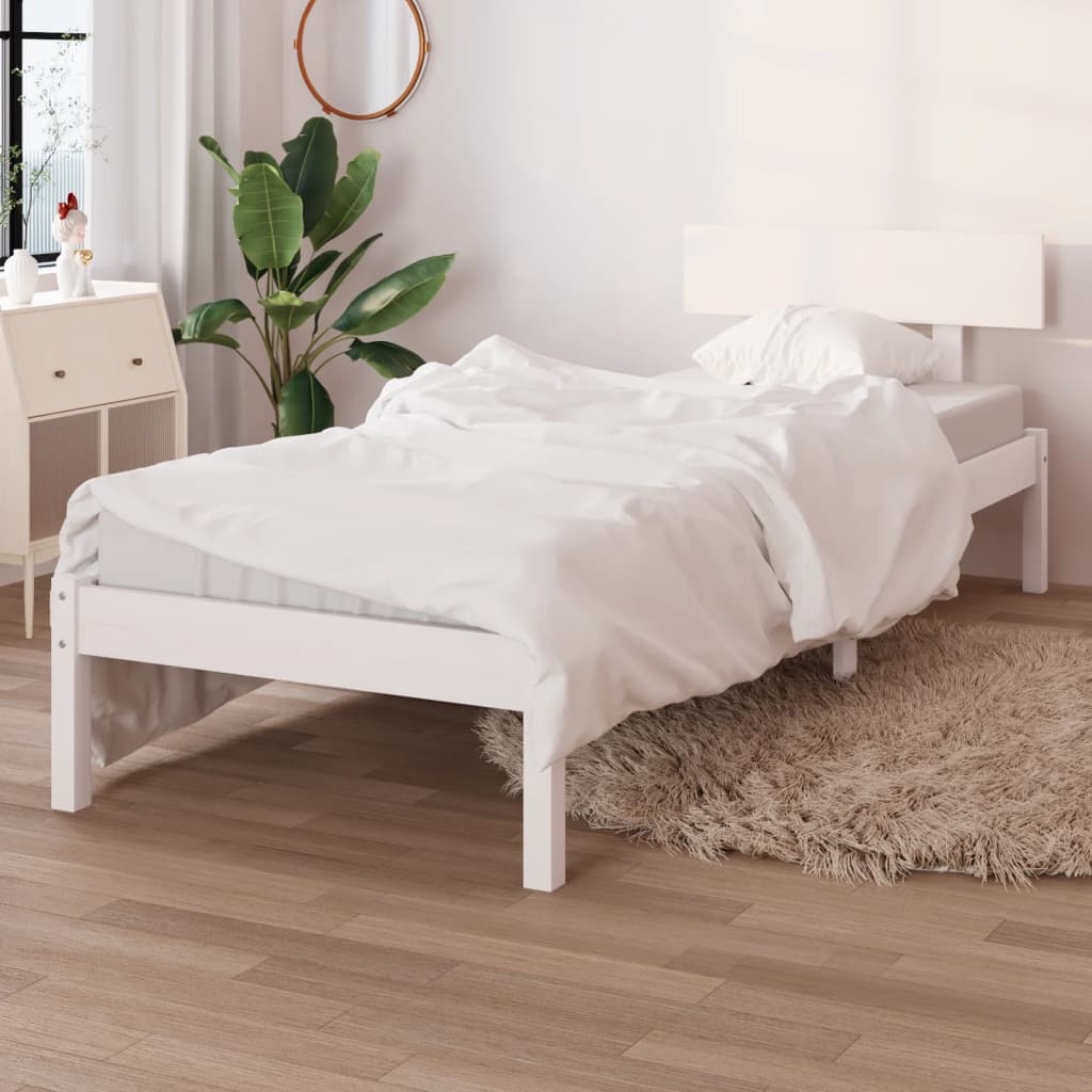 Bedframe massief grenenhout wit 100x200 cm is nu te koop bij PeponiXL, paradijselijk wonen!