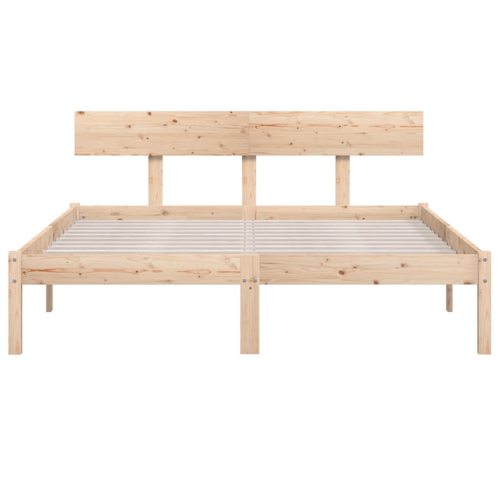Bedframe zonder matras massief hout 140x200 cm is nu te koop bij PeponiXL, paradijselijk wonen!