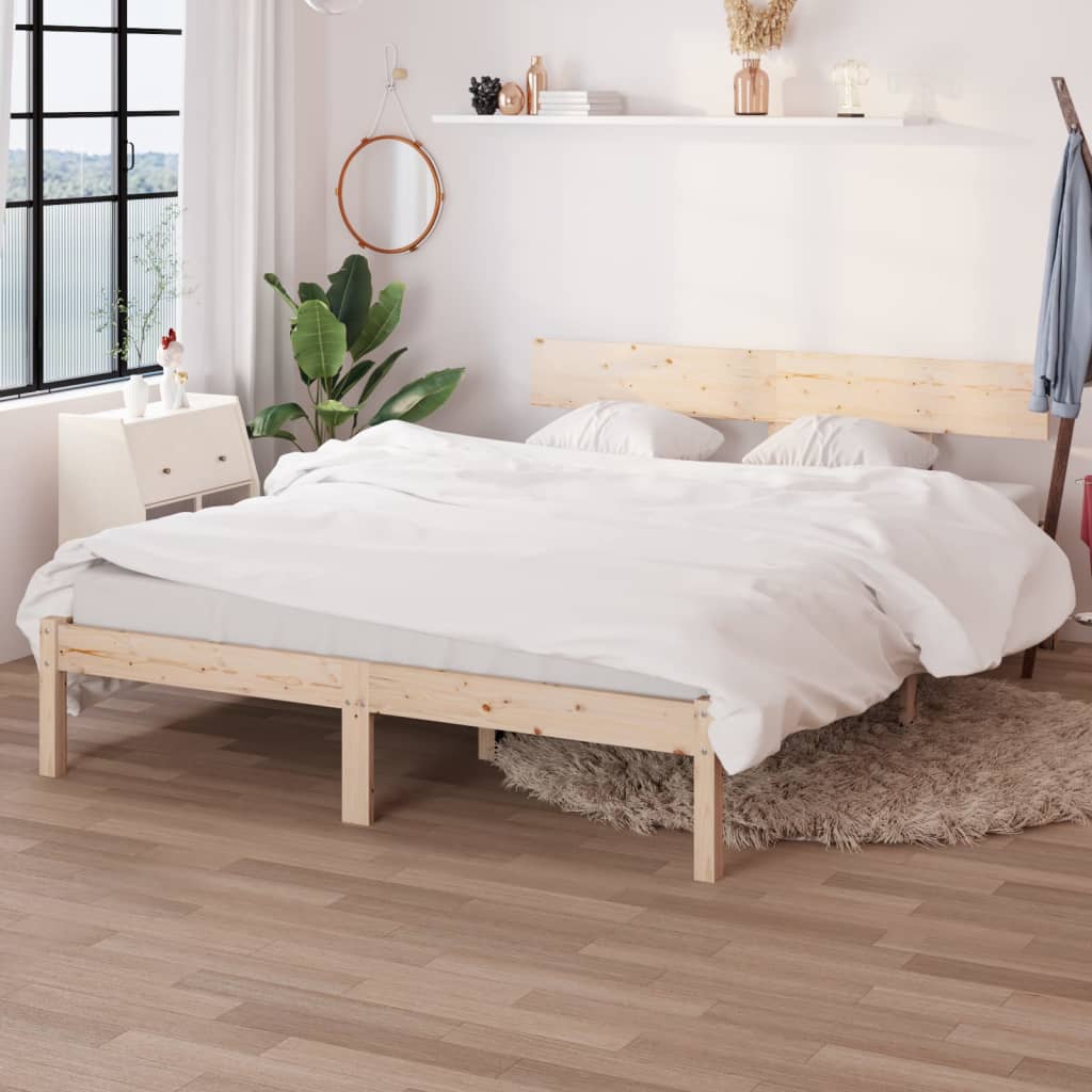 Bedframe zonder matras massief hout 140x200 cm is nu te koop bij PeponiXL, paradijselijk wonen!