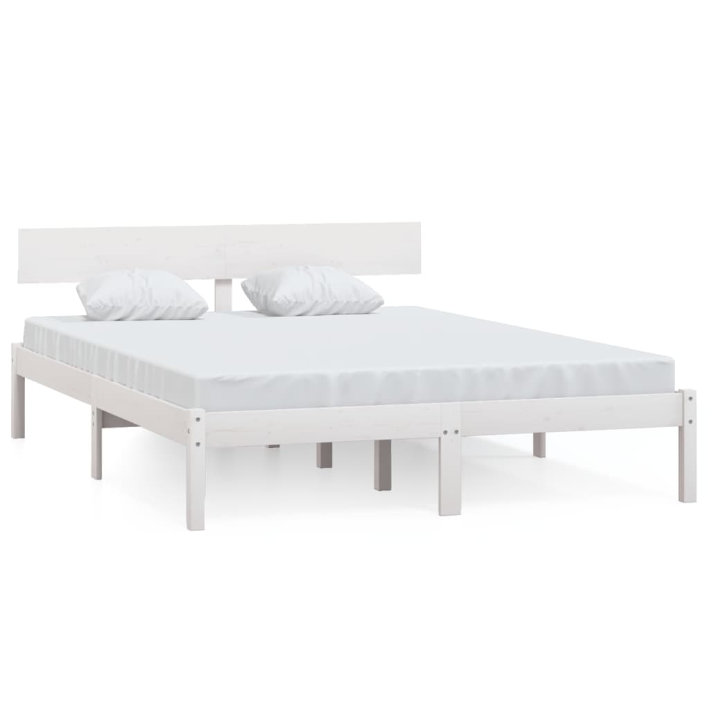 Bedframe massief grenenhout wit 140x200 cm is nu te koop bij PeponiXL, paradijselijk wonen!