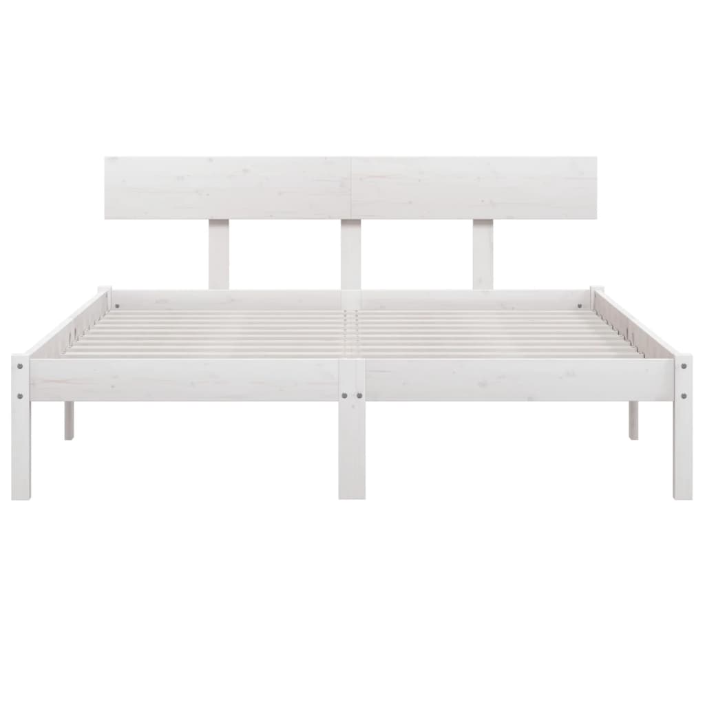 Bedframe massief grenenhout wit 140x200 cm is nu te koop bij PeponiXL, paradijselijk wonen!