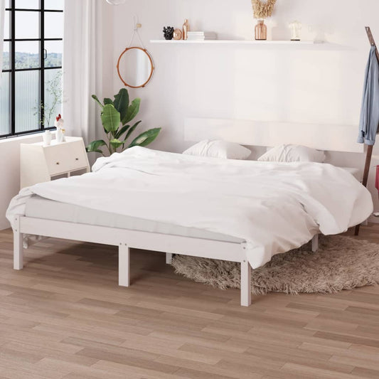Bedframe massief grenenhout wit 150x200 cm is nu te koop bij PeponiXL, paradijselijk wonen!