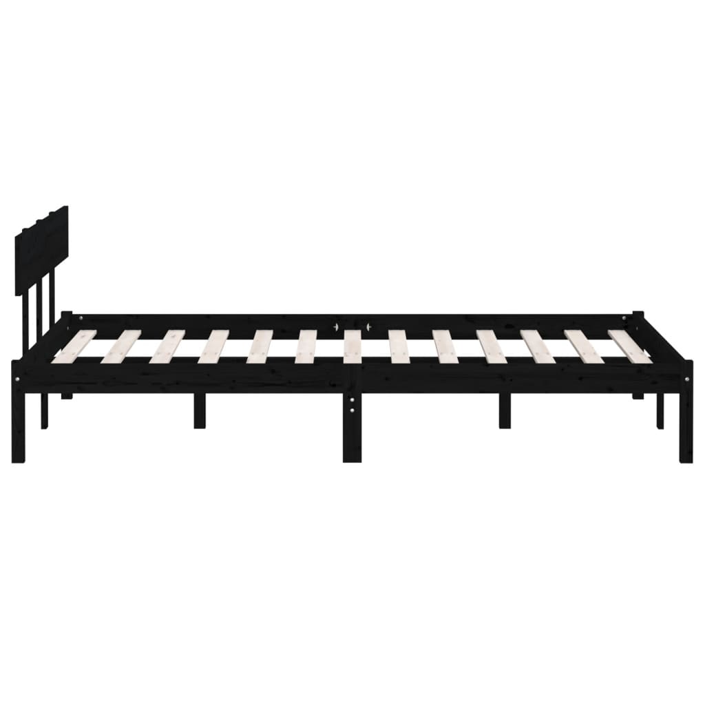 Bedframe massief grenenhout zwart 150x200 cm is nu te koop bij PeponiXL, paradijselijk wonen!