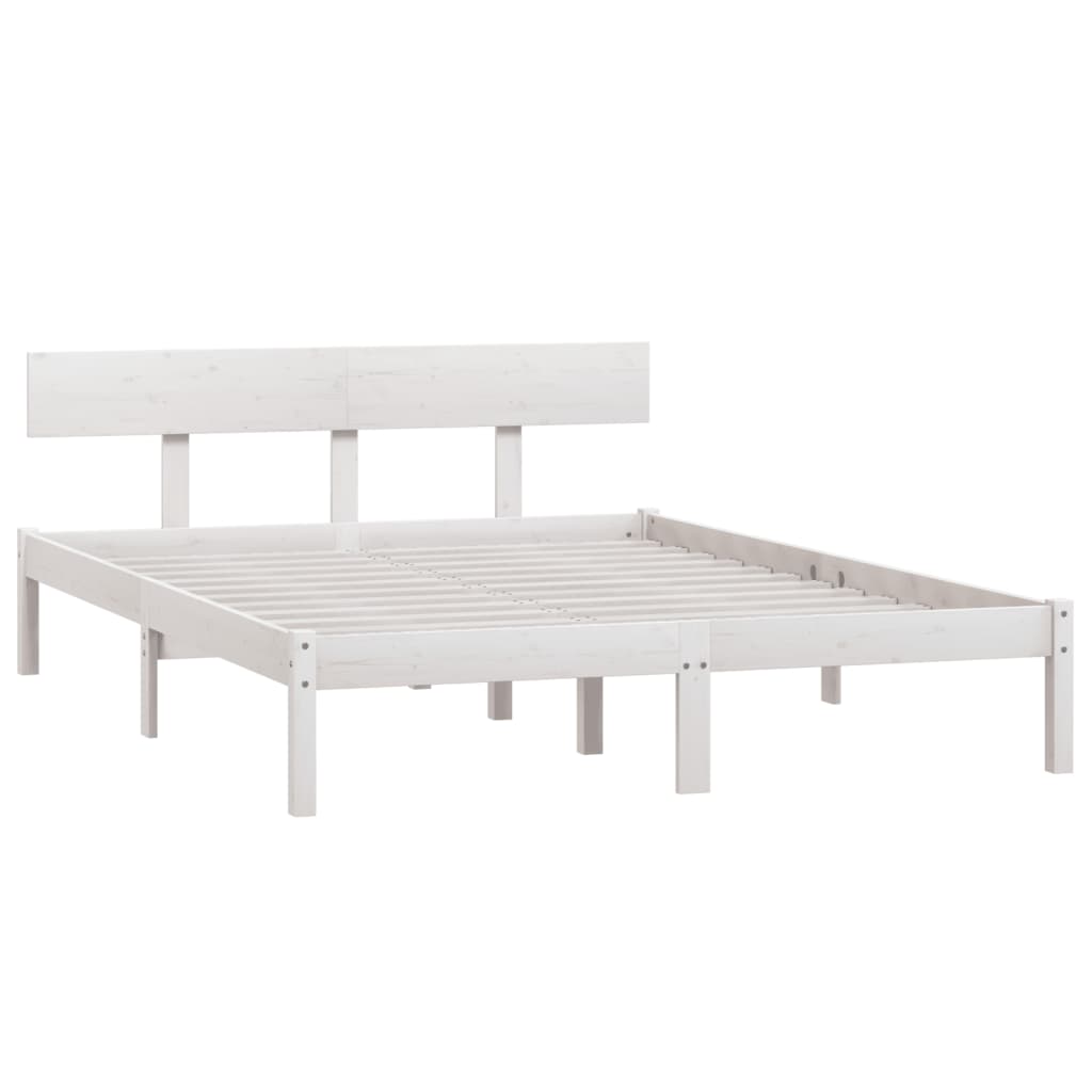 Bedframe massief grenenhout wit 160x200 cm is nu te koop bij PeponiXL, paradijselijk wonen!