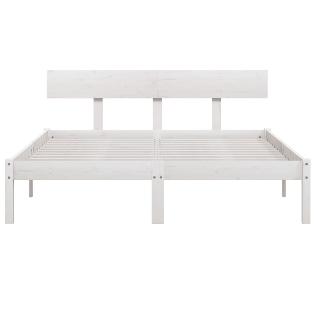 Bedframe massief grenenhout wit 160x200 cm is nu te koop bij PeponiXL, paradijselijk wonen!