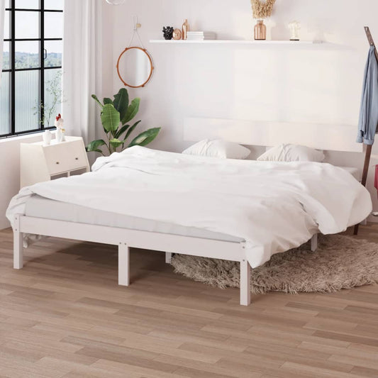 Bedframe massief grenenhout wit 160x200 cm is nu te koop bij PeponiXL, paradijselijk wonen!