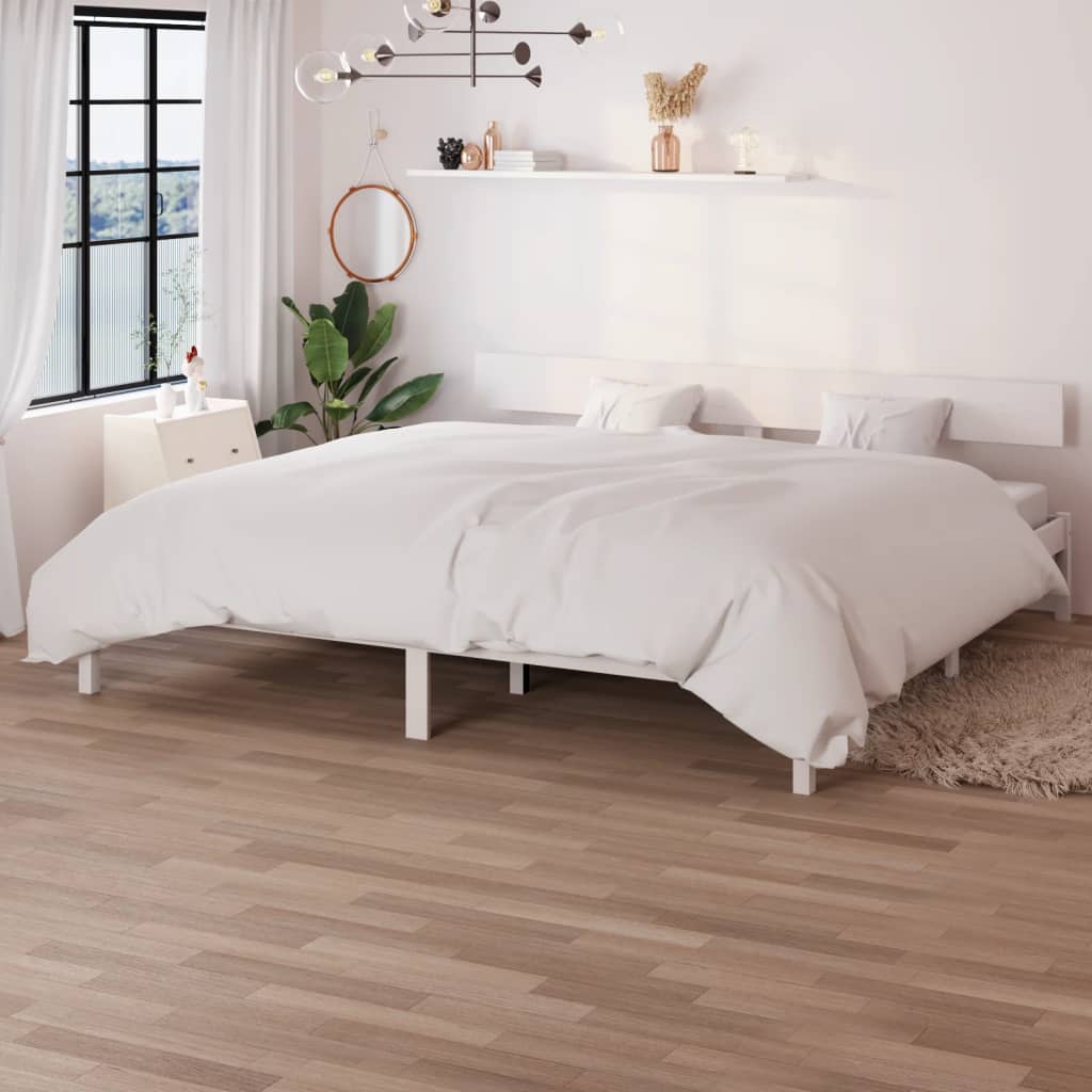 Bedframe massief grenenhout wit 180x200 cm is nu te koop bij PeponiXL, paradijselijk wonen!