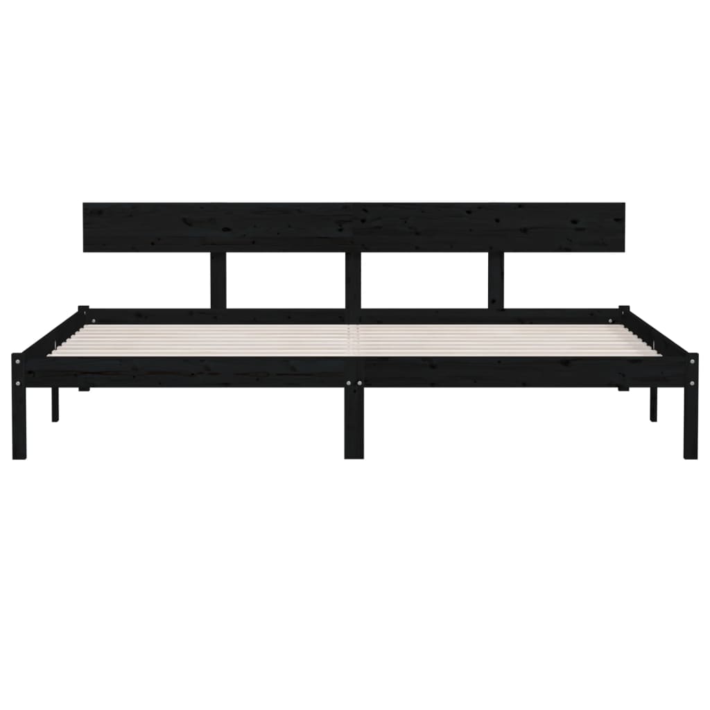 Bedframe massief grenenhout zwart 180x200 cm is nu te koop bij PeponiXL, paradijselijk wonen!