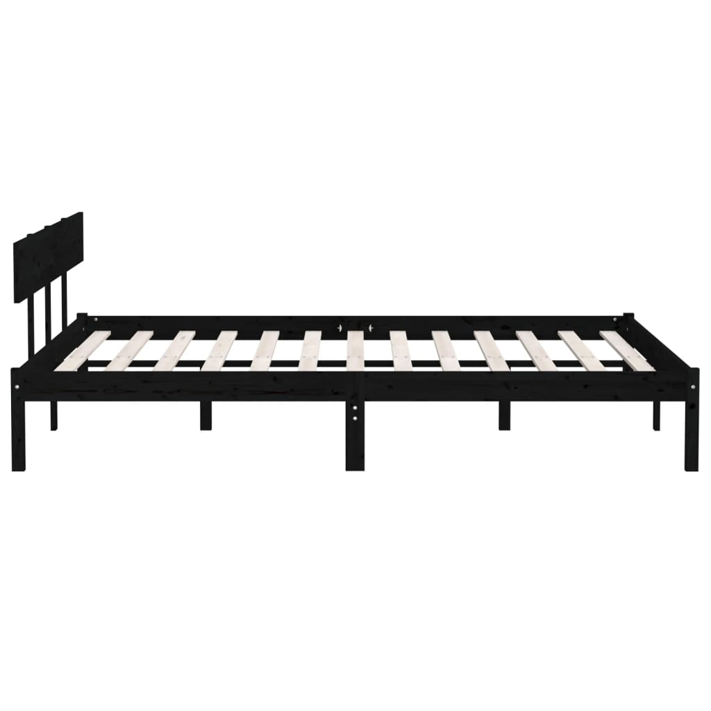 Bedframe massief grenenhout zwart 180x200 cm is nu te koop bij PeponiXL, paradijselijk wonen!