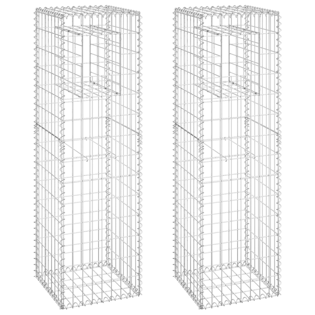 Schanskorf palen 2 st 40x40x140 cm ijzer is nu te koop bij PeponiXL, paradijselijk wonen!
