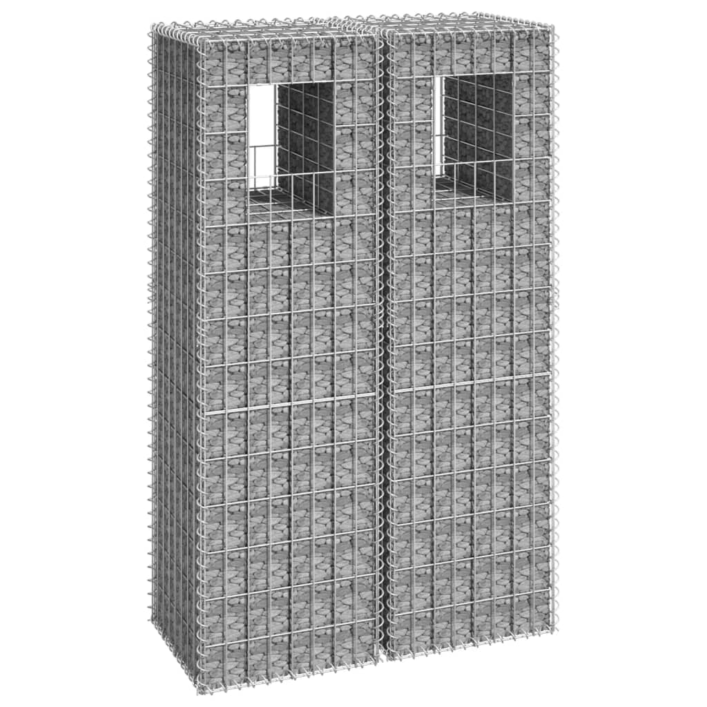 Schanskorf palen 2 st 40x40x140 cm ijzer is nu te koop bij PeponiXL, paradijselijk wonen!