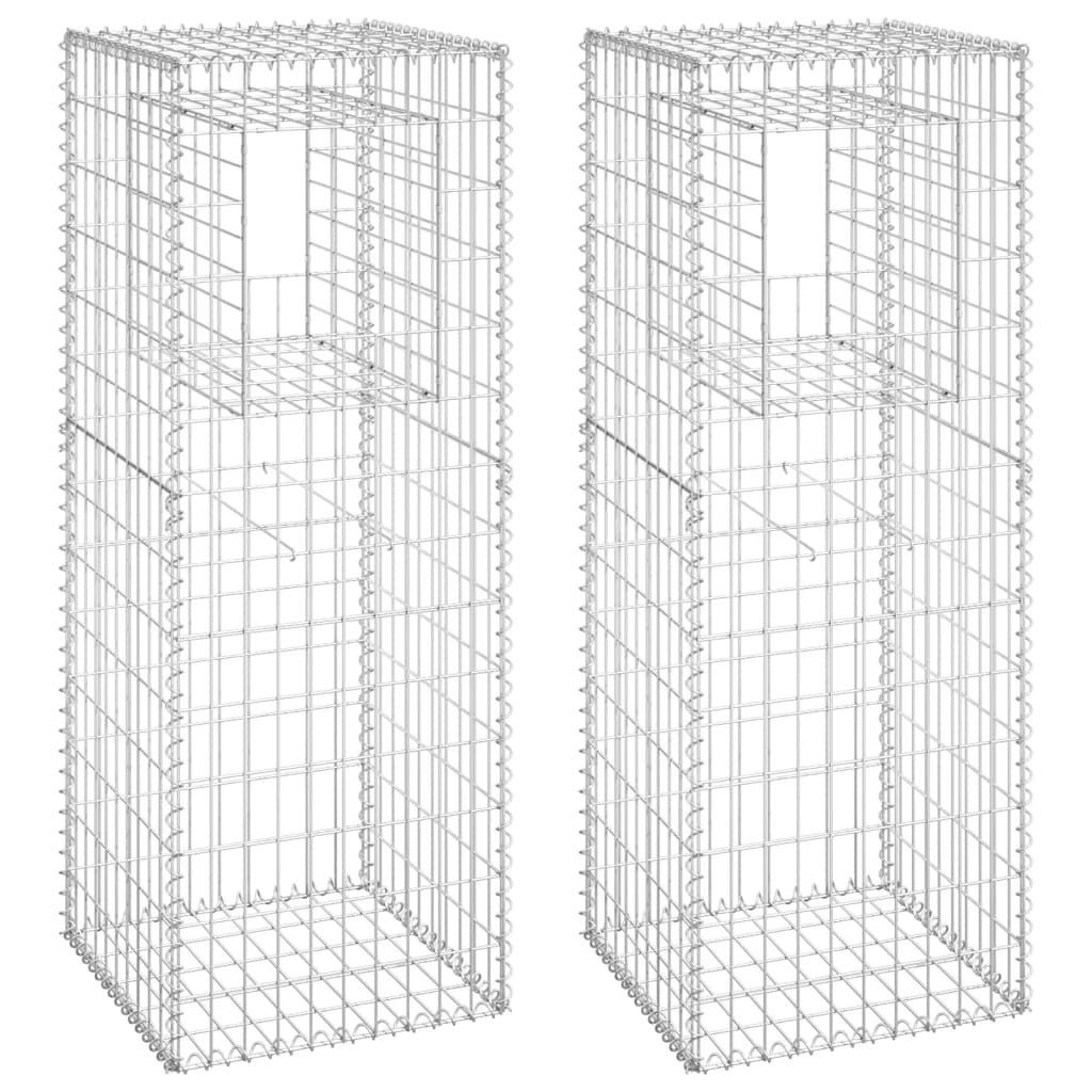 Schanskorf palen 2 st 50x50x140 cm ijzer is nu te koop bij PeponiXL, paradijselijk wonen!